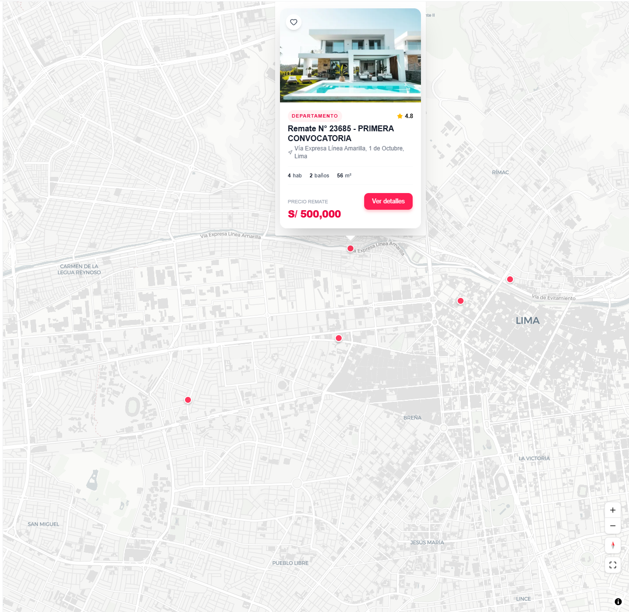 Mapa de oportunidades inmobiliarias